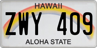 HI license plate ZWY409