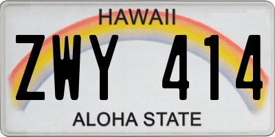 HI license plate ZWY414