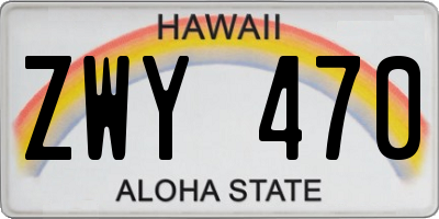 HI license plate ZWY470