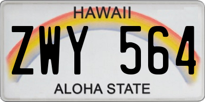 HI license plate ZWY564