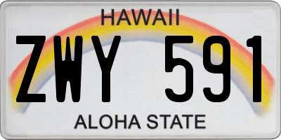 HI license plate ZWY591