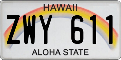 HI license plate ZWY611