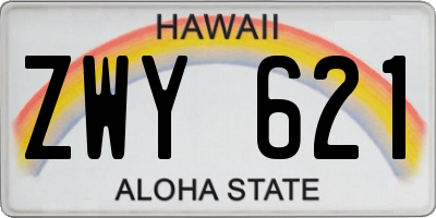 HI license plate ZWY621