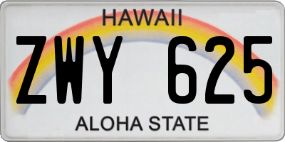 HI license plate ZWY625