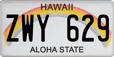 HI license plate ZWY629