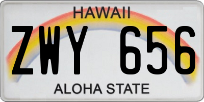 HI license plate ZWY656