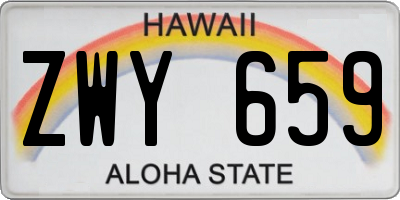 HI license plate ZWY659