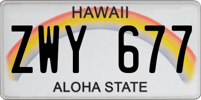 HI license plate ZWY677