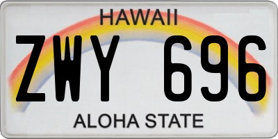 HI license plate ZWY696