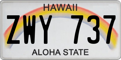 HI license plate ZWY737