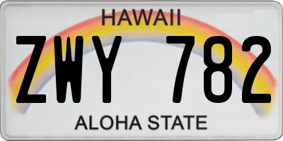 HI license plate ZWY782