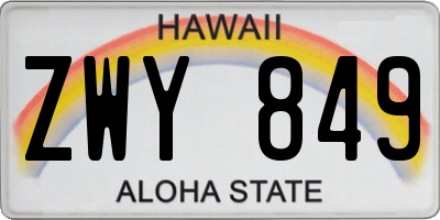 HI license plate ZWY849
