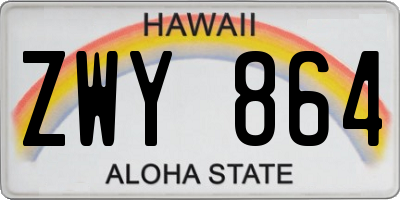 HI license plate ZWY864