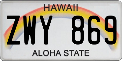 HI license plate ZWY869