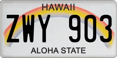 HI license plate ZWY903