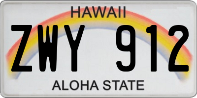 HI license plate ZWY912