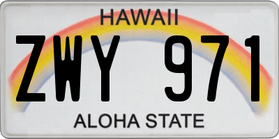 HI license plate ZWY971
