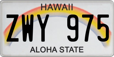 HI license plate ZWY975