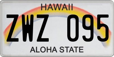 HI license plate ZWZ095