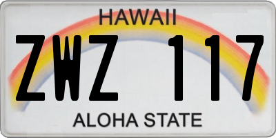 HI license plate ZWZ117