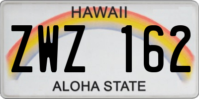 HI license plate ZWZ162