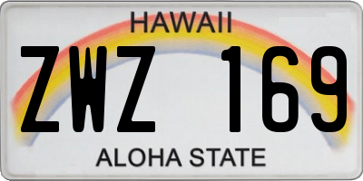 HI license plate ZWZ169