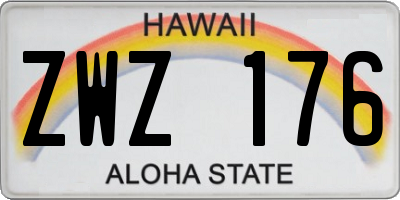 HI license plate ZWZ176