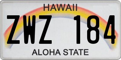 HI license plate ZWZ184