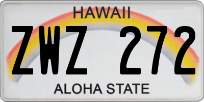 HI license plate ZWZ272