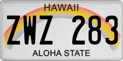HI license plate ZWZ283