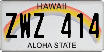HI license plate ZWZ414
