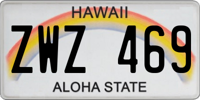 HI license plate ZWZ469