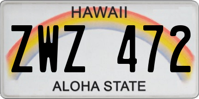HI license plate ZWZ472