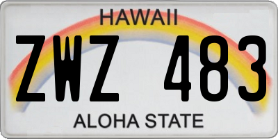 HI license plate ZWZ483