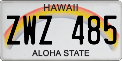 HI license plate ZWZ485
