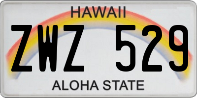 HI license plate ZWZ529