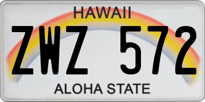HI license plate ZWZ572