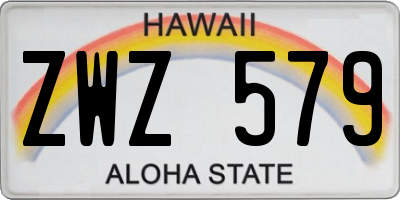 HI license plate ZWZ579