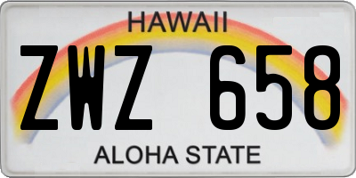 HI license plate ZWZ658