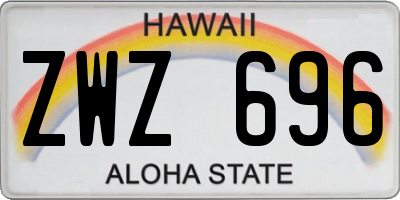 HI license plate ZWZ696