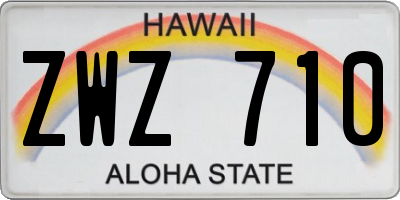 HI license plate ZWZ710