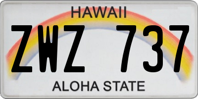 HI license plate ZWZ737