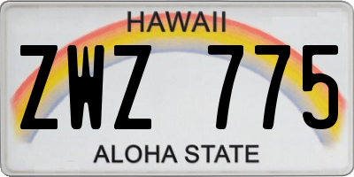 HI license plate ZWZ775