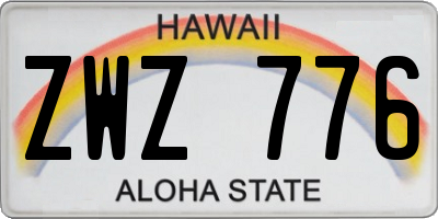 HI license plate ZWZ776
