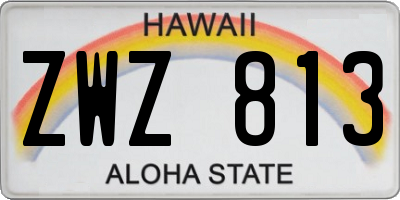 HI license plate ZWZ813
