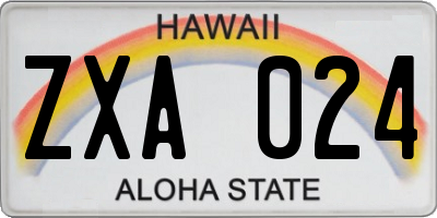 HI license plate ZXA024