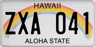 HI license plate ZXA041