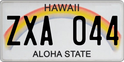 HI license plate ZXA044