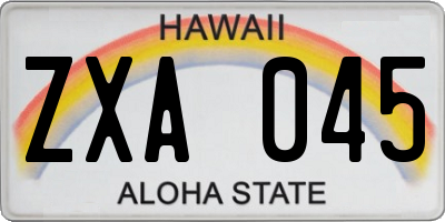 HI license plate ZXA045