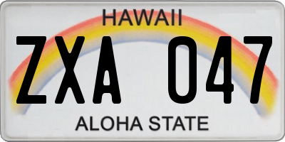 HI license plate ZXA047